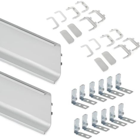 Emuca Kit de perfil Gola central para muebles de cocina, Anodizado mate, Aluminio