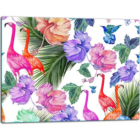 Glasschild Schneidebrett 52x40 Flamingo (1/5)