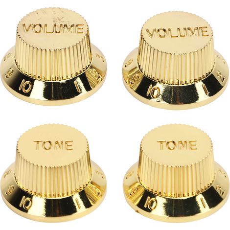 Bouton de réglage volume et tonalité pour basse électrique, 4 pièces, robuste et raffiné, potentiomètre de guitare doré (1/5)