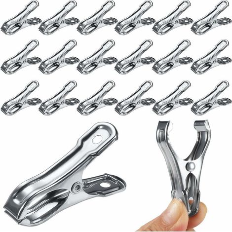 Clips de Serre en Acier Inoxydable Clips de Jardin en Métal pour Filet Clips de Séchage Vêtements Pinces à Prise Solide pour Tenir Les Couvertures Végétales et Vêtements Pince à Linge 40 Pièces