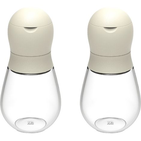 Moulin à Sel et à Poivre - Céramique Réglable - Corps en Verre Transparent - Couvercle Étanche en Acier Inoxydable - Lot de 2 (1/5)