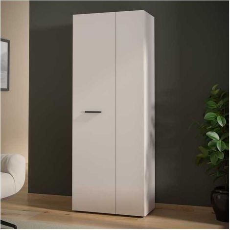Armoire de rangement - 2 portes- Beige sable - L68,7 x P36,5 x H181,1 cm (1/3)