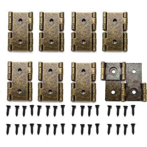Lntyq Lot de 8 charnières de porte pliantes style rétro avec vis de montage Bronze (1/5)