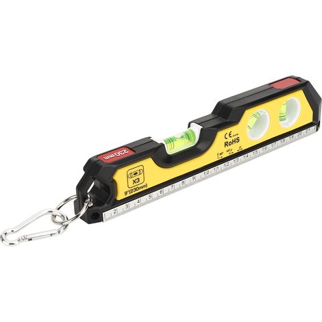 Règle horizontale magnétique en plastique, outil de mesure portable de haute précision avec niveau à bulle (1/5)