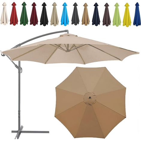 (Color:Khaki）Auvent De Remplacement Pour Parasol,2.7 M,8 Baleines,Tissu De Rechange Pour Parasol,Toile De Rechange Pour Parasol Remplacez L'ancien Auvent Auvent De Rechange (1/5)