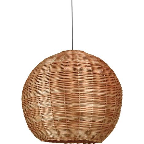 Suspension NATURAL Large E27 15W Mimbre oscuro Noir (1/5)