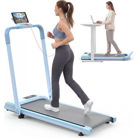 Tapis de course compact 3-en-1 pliable avec inclinaison réglable et capacité 120 kg (1/5)