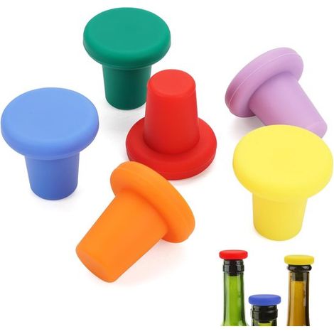 Dailygoods Silikon Flaschenverschlüsse, 6 Stück Wiederverwendbar (1/5)