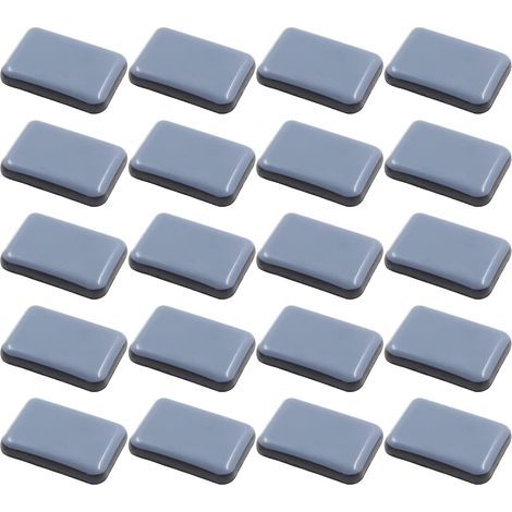 20-piece 1-3/8 x 1 inch rectangular adhesive furniture sliders, chair slide floor protectors, self-adhesive furniture moving pads suitable for hardwood floors and carpets. (1/5)