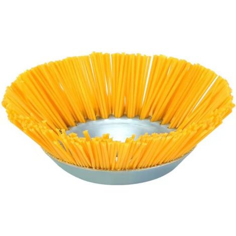 Brosse à désherber jaune en nylon de 20 cm - Accessoires pour tondeuse et coupe-bordures, outils de désherbage et de tonte en nylon (1/5)