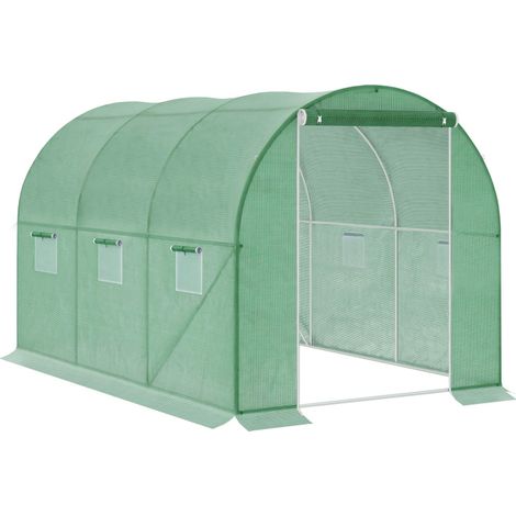 Aga Gewächshaus, Foliengewächshaus mit vielen Fenstern für eine bessere Luftzirkulation MR4003CH 3x2x2 m (1/5)