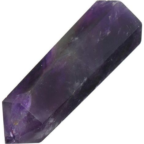 Zartes, sechseckiges Amethystornament, Kristall-Dekorationsstück im Säulenstil. – 5,9 x 1,6 x 1,6 cm (1/4)