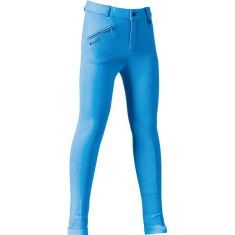 14 ans, Bleu royal 14: Pantalon d'équitation Jodhpurs Daslö en jersey de coton extensible avec empiècements en daim pour enfants/poids standard (1/2)