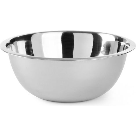 Küchenschüssel 1,4 l, Ø 197 x (H) 68 mm, Edelstahl – mit rundem Boden, Hendi