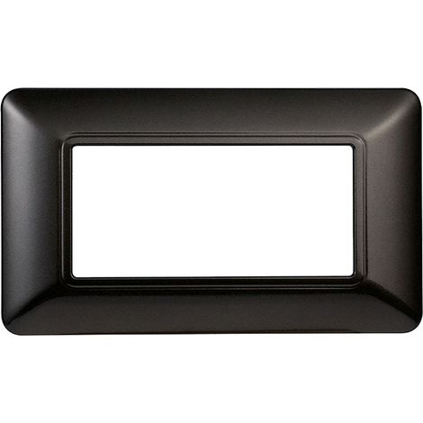 Placca per Interruttore 4 Posti Ettroit Solar Acciaio Scuro Serie