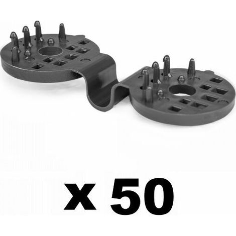 Set of 50 gray mounting clips for privacy walls