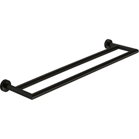 Lineabeta - Baketo Doppelhandtuchhalter aus schwarzem Messing, L. 60 cm