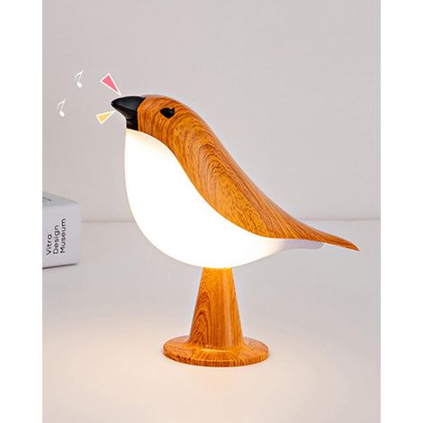 Lampe de table rechargeable en forme d'oiseau, 2600 mAh, lampe à oiseaux tactile et télécommande, sans fil, veilleuse à intensité variable en continu, lampe de chevet d'aromathérapie avec appel-Jaune (1/5)