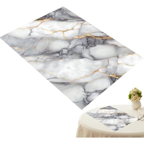 Motif marbre résistant à la chaleur facile à Décoration de table de cuisine, table facile à nettoyer et anti-rayures pour table à manger, dîner, cuisine (1/5)