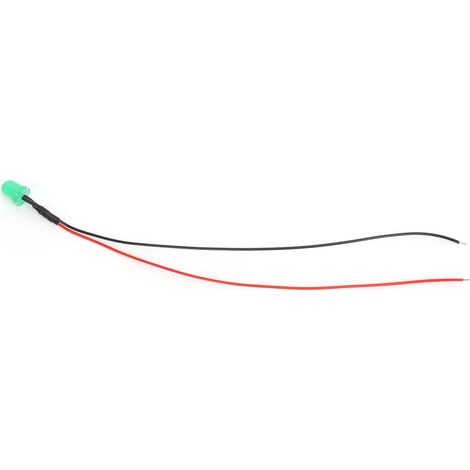 50 perles LED chromatiques brillantes de 12 V et 8 mm avec fil de 20 cm 26AWG pour la conductivité électrique en vert et jade (illuminées) (1/5)