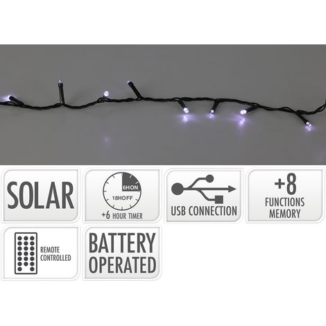 GUIRNALDA SOLAR RECARGABLE 240 LED 24V 230MAH (1/2)