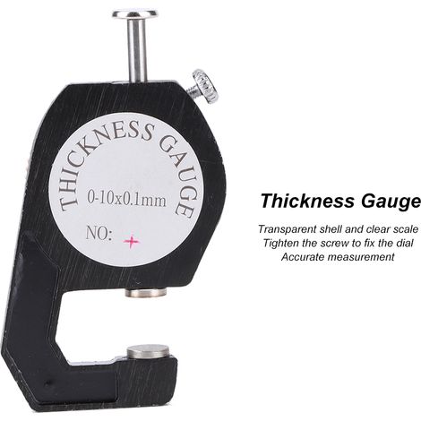 Jauge d'épaisseur de précision portable noire, outil micrométrique 0-10 mm, tête plate. (1/5)