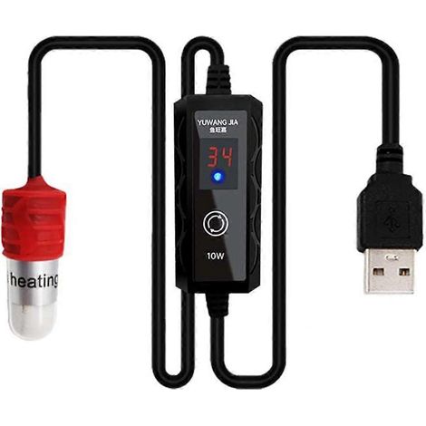 Mini-chauffage pour aquarium, petit aquarium, chauffage USB avec thermostat réglable, température de 15 à 34 degrés, 10 W (1/5)