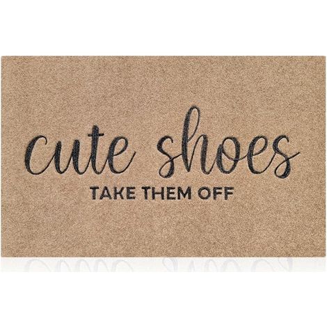 Tapis pour Porte d'entrée, entrée extérieure, Chaussures Mignonnes à enlever, d'intérieur avec Dos en Caoutchouc, antidérapant, d'extérieur Naturel (1/3)