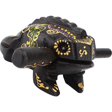 Souvenir artisanal sculpté en forme d'animal, émettant un croassement, objet de décoration. (1/5)