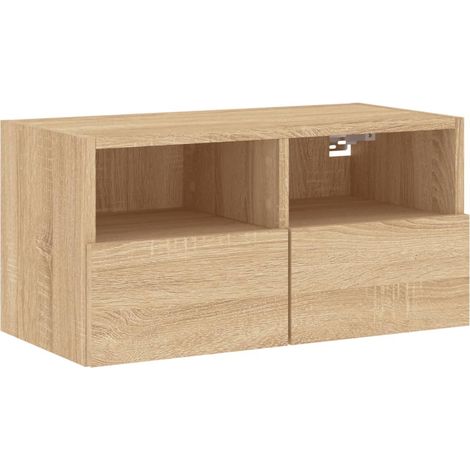 Mobile TV multimediale scaffale per televisione televisione buffet sala da pranzo soggiorno camera da letto a parete rovere Sonoma 60 x 30 x 30 cm derivati del legno marrone 020028161