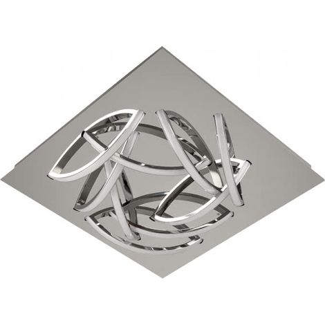 Plafon Jorgina Cuad. Led 31,5w 3000k Cromo 2520 Lm 44x44x9 Cm.