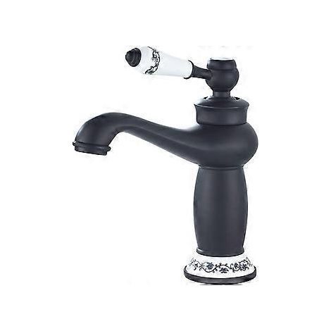 Badezimmerarmatur, Einhebel-Badezimmerarmatur Chrom (Schwarz)
