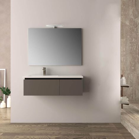 Mobile da bagno grigio talpa 100 cm opaco Mono Slide (1/4)