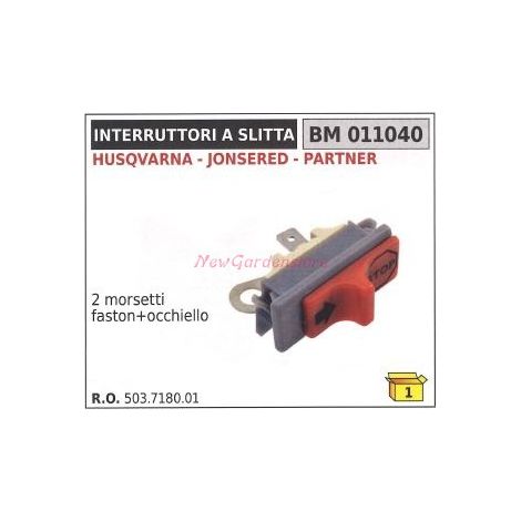Interruttore a slitta HUSQVARNA 2 morsetti faston+occhiello 011040