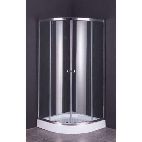 'BOX DOCCIA CRISTALLO SEMICIRCOLARE DUE PORTE ''RUBINO'' cm 80 x 80 - H 185' cm 80 x 80 - H 185