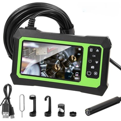 1 endoscope avec caméra d'inspection, écran LCD 4,3 pouces, résolution 1080P, étanchéité IP67, 8 LED, focale réglable 30-600 mm (1/5)