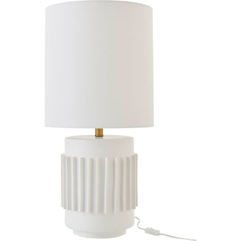 Lampe de table blanche en céramique striée - Blanc (1/5)