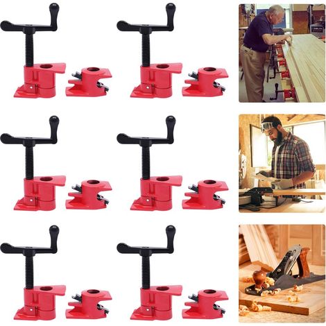 6er-Set Rohrklemmen für 3/4-Zoll-Rohre Klemmen für die Holzbearbeitung Schraubklemmen-Set Schnellspannklemmen Rohrklemmen