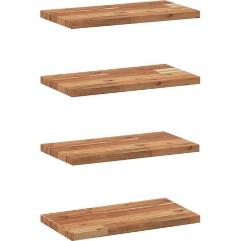Maison Exclusive - Schweberegale 4 Stk. 40x20x2 cm Massivholz Aka (1/5)
