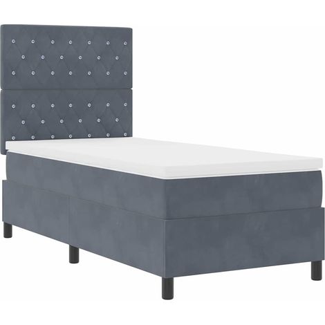 Maison Exclusive - Letto a Sorgente LED Grigio scuro 90 x 200 cm Velluto (1/5)