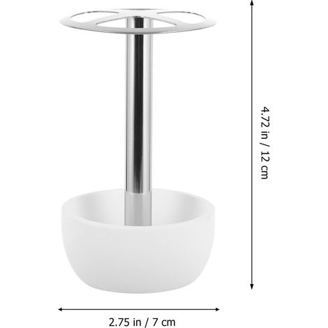 Portaspazzolino, organizer per il bagno, contenitore per il bagno, design autoportante, 1 pezzo, bianco (1/5)