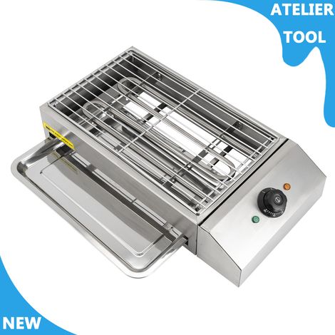 ATELIER 2.6KW cuisinière électrique à barbecue 220V 201 cuisinière électrique à barbecue en acier inoxydable Température réglable (1/5)