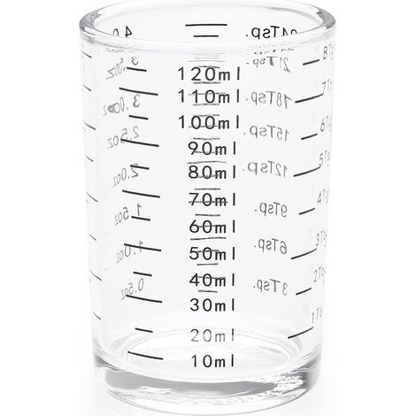 1 Verre doseur en verre, capacité 120ml, base lourde anti-renversement, pour cuisine et bar (1/5)