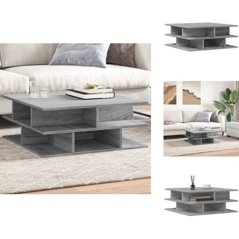 Table basse sonoma gris 70x70x29 cm bois d'ingénierie - Table Basse - Meuble Salon - Table D'appoint - Table Ronde - Design Moderne (1/5)