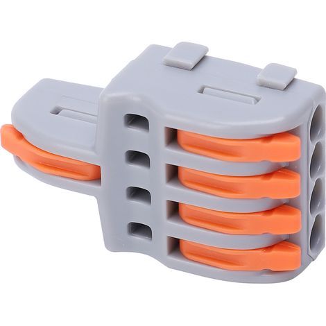 20 connecteurs de fil 1 entrée 4 sorties, répartiteur à pression, bornier de conducteur, pièces électriques (orange) (1/5)