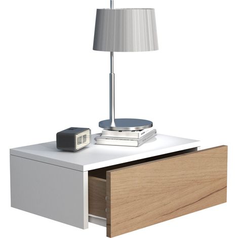 Comodino appeso a parete in legno Usal M 45 cm 15x45x30 - VCM