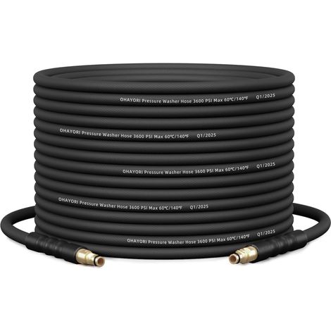 Tuyau Haute Pression 10M/32Ft Compatible avec Karcher K2 K3 K4 K5 K6 K7, 220 Bar Tuyau de Remplacement Résistant à l’Usure, Raccord Rapide, Extension pour Nettoyeur Haute Pression
