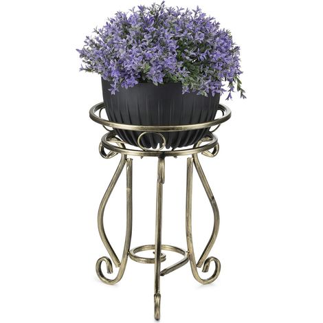 Supporto per fiori in metallo, 37 cm, color oro (1/5)