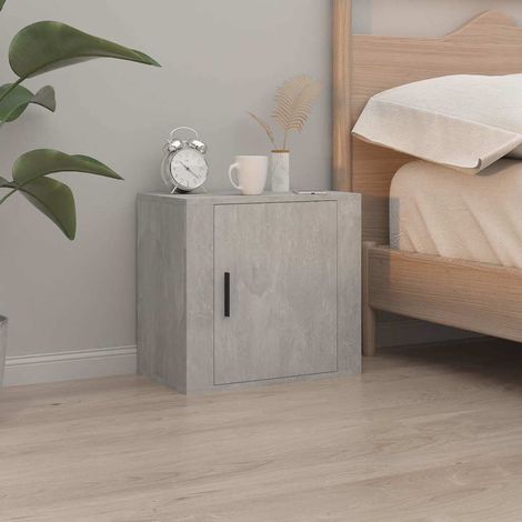 vidaXL Wall-mounted Bedside Cabinet Concrete Grey 50x30x47 cm (1/5)