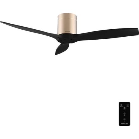 Cecotec Ventilador de Techo con Mando a Distancia de 52" EnergySilence Aero 5400 Classic Gold&Black. Motor DC 40W, 3 Aspas